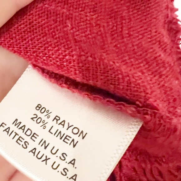 Misa Lillian Rust Orange/Red Tiered Ruffle Blouson Linen Blend Mini Dress Small - Picture 11 of 11